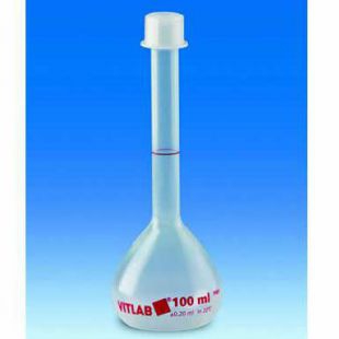 德国VITLAB® 容量瓶，PMP，B级，带螺帽，PP 25ml 螺纹口盖