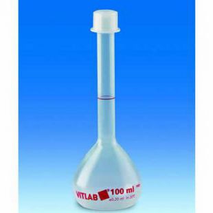  德国VITLAB® 容量瓶，PMP，B级，带螺帽，PP 10ml 螺纹口盖