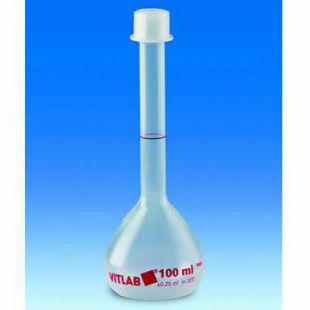 德国VITLAB® 容量瓶，PMP，B级，带螺帽，PP 50ml 螺纹口盖