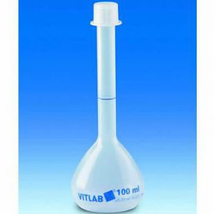  德国VITLAB® 容量瓶，PP，B级，带螺帽，PP 250ml 螺纹口盖