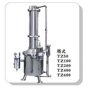 上海三申TZ50不銹鋼塔式蒸汽重蒸餾水器
