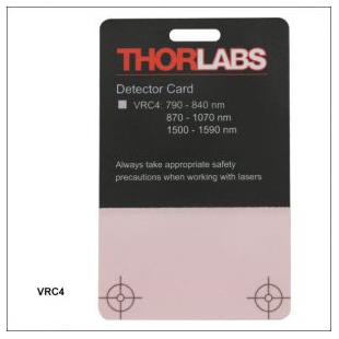 Thorlabs近红外观察卡：790到840 nm、870到1070 nm、1500到1590 nm