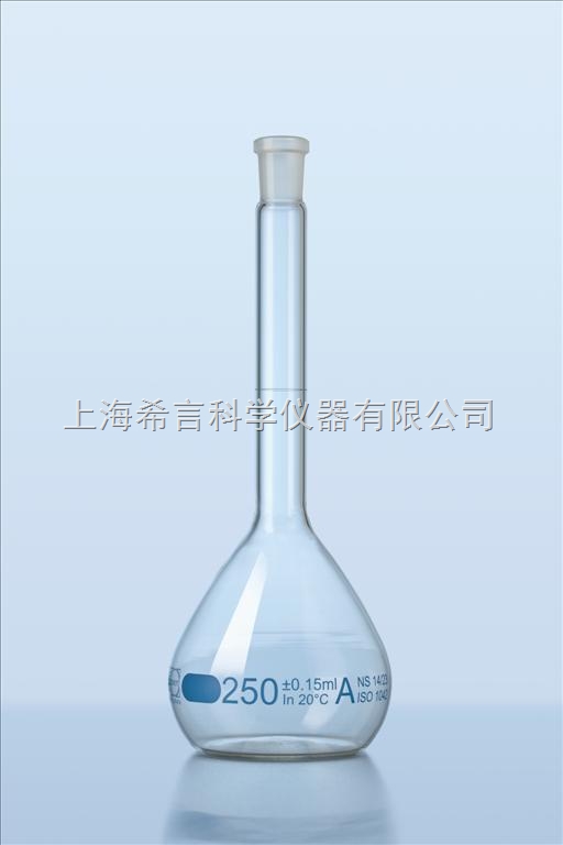 DURANDURAN 1000mL A级DURAN蓝色刻度容量瓶配PE瓶塞
