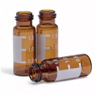 安捷伦 5182-0716 样品瓶，螺口，棕色，带书写签，经认证，2 mL，100/包。