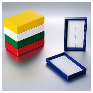 巴罗克  玻片盒 软木垫和泡沫垫铺底选择 5种颜色，25格，5个/架