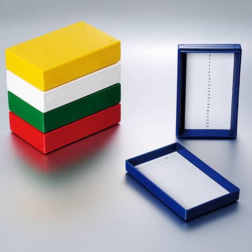 巴罗克 41-6025 25片，玻片盒 适合3x1英寸的玻片，红黄白绿蓝5 个/架