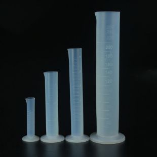 实验室用PFA氟树脂透明大口圆底量筒刻度清晰10ml~2000ml