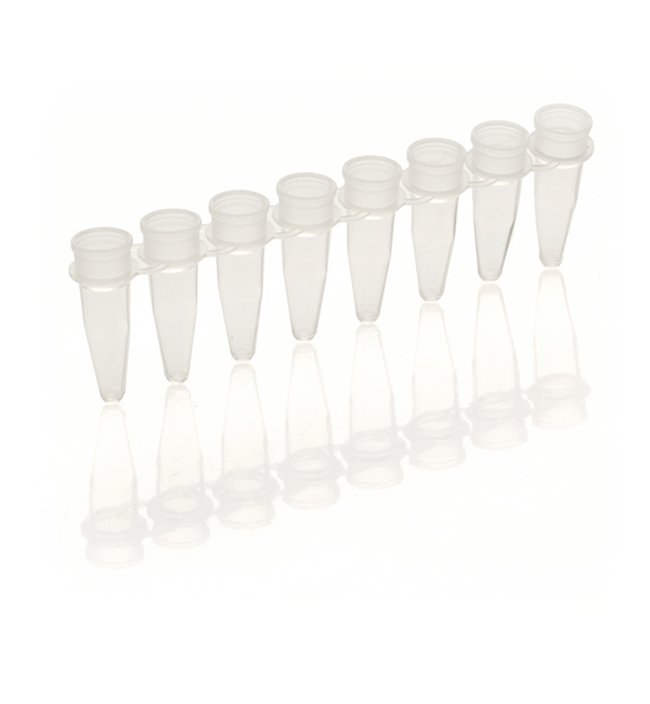 Tubes (white) and Ultra Clear Caps, strips of 8