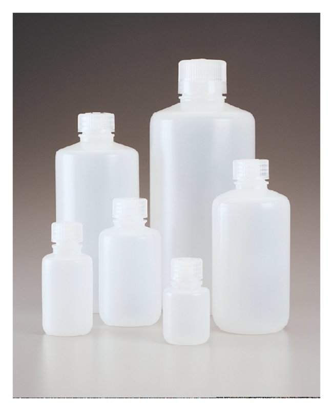 Nalgene™ 经济型 HDPE 窄口瓶：散装、预组装