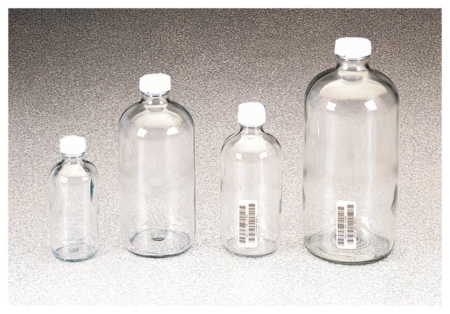 I-Chem™ Boston 圆形窄口透明带盖玻璃瓶