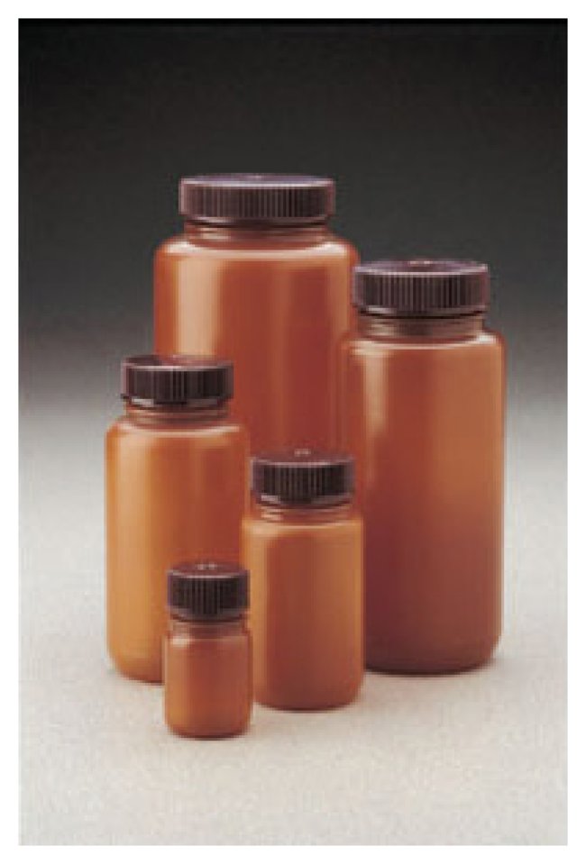 Nalgene™ 广口半透明棕色 HDPE 带盖包装瓶：大包装