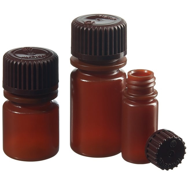 Nalgene™ 半透明棕色 HDPE 带盖诊断试剂瓶：大包装