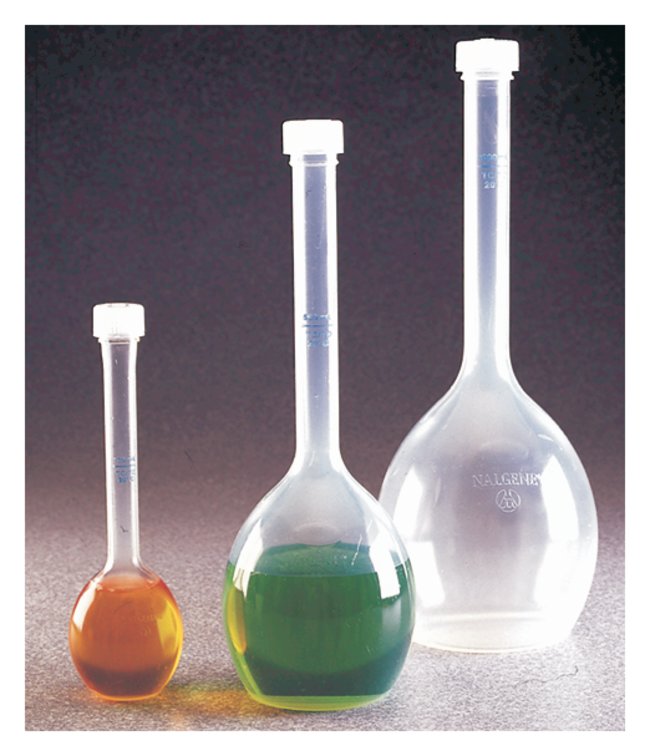 Nalgene™ B 类带螺旋盖容量瓶, 聚甲基戊烯, 聚丙烯螺旋盖