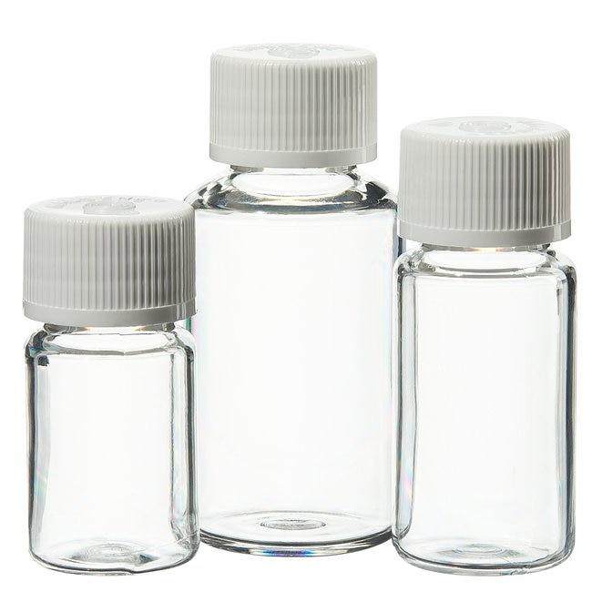 Nalgene™ 透明 PETG 带盖诊断试剂瓶：无菌、大包装