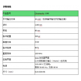 光纤飞秒激光器Chromacity 1280