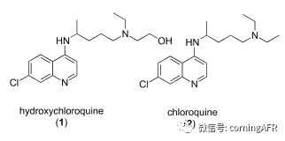 羟氯喹（1）和氯喹（2）的结构.png