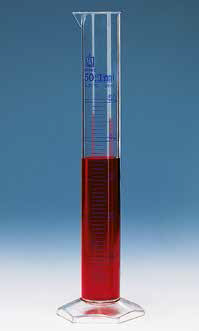 刻度量筒，高型，A级，2000:20 ml，PMP材质，蓝色刻度