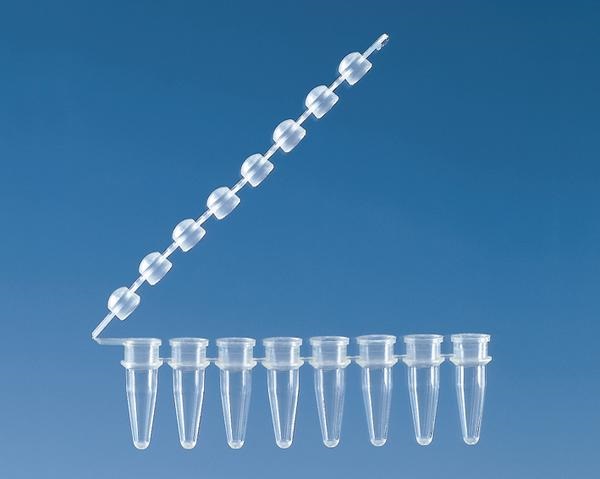 八联PCR管，0.2 ml，含联盖，无色