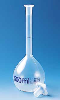 容量瓶, PMP材质，透明，250 ml，NS19/26，PP瓶塞