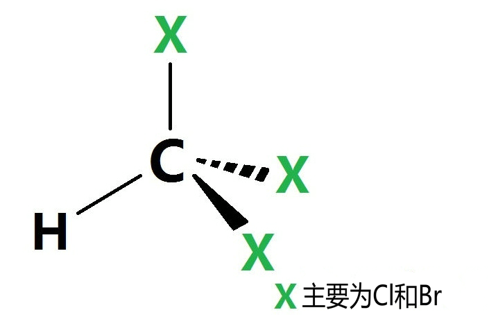 三卤甲烷分子示意图.png