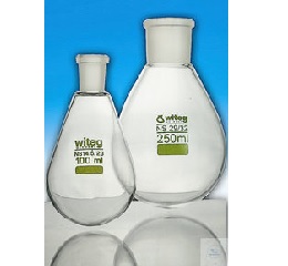 FLASKS, 100 ML, PEAR SHAPED, CENTERED,  UNCOATED, ST 29/32, 60 X 110 MM    PACK = 10 PCS
