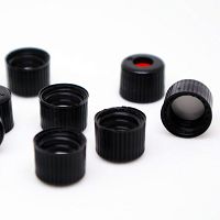 黑色8-425开孔拧盖、含白色PTFE/红色硅橡胶隔垫