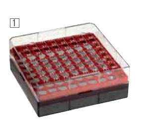 81位聚碳酸酯制冻存管盒、for Cryo Tubes 1.2 - 2 ml、白色