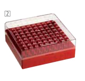 100位聚碳酸酯制冻存管盒、for Cryo Tubes 1.2 - 2 ml、蓝色
