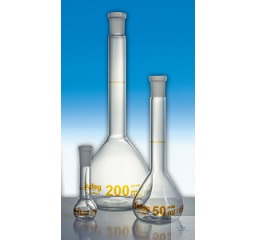 1000ml A级透明容量瓶、蓝标、无顶塞、ST24/29,含CNAS计量校准实验室资质证书