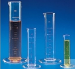 GRADUATED CYLINDERS,  LOW SHAPE, 50 ML, PMP,  CRYSTAL 