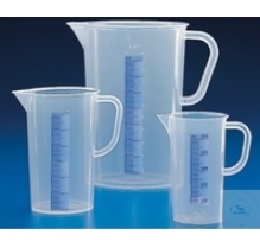 MEASURING BEAKERS. WITH HANDLE AND  SPOUT, TRANSPARENT