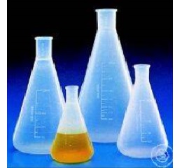 ERLENMEYER FLASKS, WIDE MOUTH,   TRANSPARENT, WITH ST-