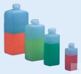 SQUARE BOTTLES, NARROW NECK, MADE FROM   DYFLOR, COMPL