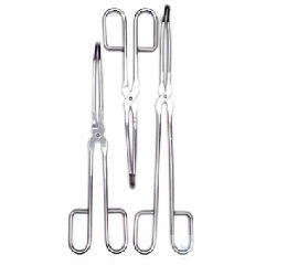 CRUCIBLE TONGS, WITH BENT POINTS, MADE OF   STAINLESS 
