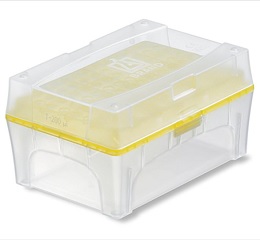 TipBox吸头盒， 空盒， 含黄色吸头盒托架，适用于200μl的吸头