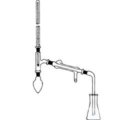 Distillation apparatus for normal pressure,  flask 100
