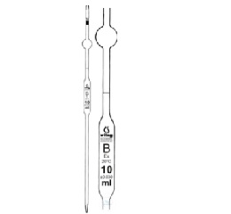 VOLUMETRIC PIPETTES, CLASS DIN-B,  WITH ONE MARK, WITH