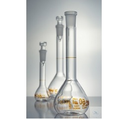 500mL，容量瓶，USP级，透明，3.3玻璃，误差±0.20 mL，ST 19/26，玻璃顶塞，棕标，含C
