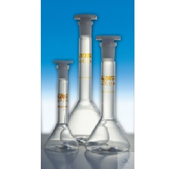 VOLUMETRIC FLASKS, TRAPEZOIDAL, WITH  ST-PE-STOPPER, D
