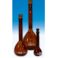 500mL，容量瓶，USP级，棕色，3.3玻璃，误差±0.20 mL，ST 19/26，玻璃顶塞，白标，含证