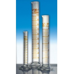 AS级玻璃量筒、1000:10.0ml、六角形底座、符合DIN2680标准、棕