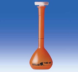 VITLAB 10ml A级聚甲基戊烯棕色具塞容量瓶，B级证书，含校准证书