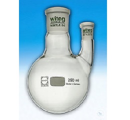 FLASKS, W. SIDE NECK,  PARALLEL (DESTILLATION FLASKS),  2000 ML CN ST 29/32, SN ST 14/23  