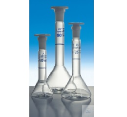 VOLUMETRIC FLASKS, TRAPEZOIDAL, WITH  ST-PE-STOPPER, D