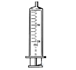 Glass syringe, 20:1.0ml, brown graduated,  glass luer-