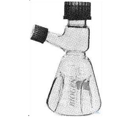 TRYPSINIZING FLASKS, GRADUATED, WITH  SCREW CAP GL 32 ON NECK, SIDEARM WITH  GL 18 THREAD, 100 ML, F