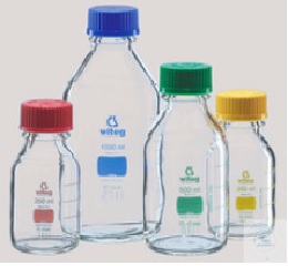 LABORATORY BOTTLES, 1000 ML,  WITH SCREW CAP AND RING,