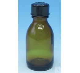 BOTTLES, NARROW NECK, 100 ML, AMBER-GLASS,  WITH SCREW