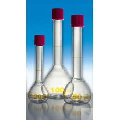 VOLUMETRIC FLASKS, 10 ML,  DIN-A; CONFORMITY CERTIFIED,  RING MARK, INSCRIPTION AMBER STAIN GRADUATI