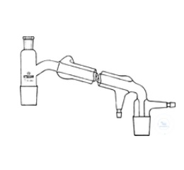 DISTILLING LINKS, W. LIEBIG  CONDENSER, THERM.SOCK. ST 14/23, CONE/  VACUUM CONN., VERT.OUTL.TUB,FLASK AND  ADAPTER CONE ST 14/23, JACKET LENGTH 160 MM, WITH SVS HOSE CONNECTION  